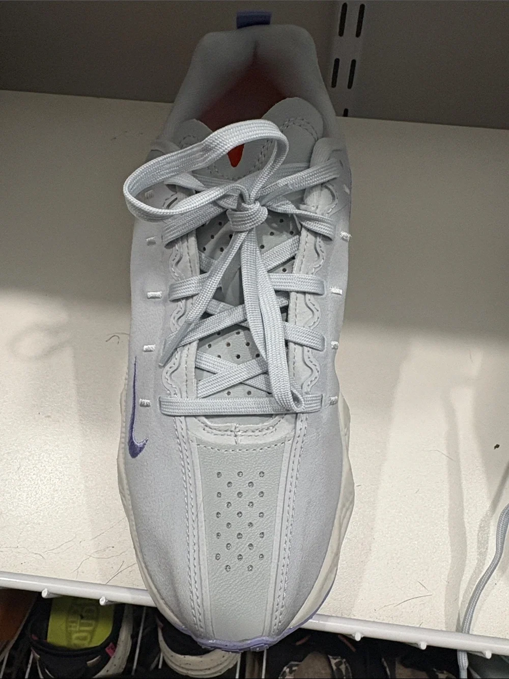 Nike Women’s White Sneakers with Lavender Swoosh